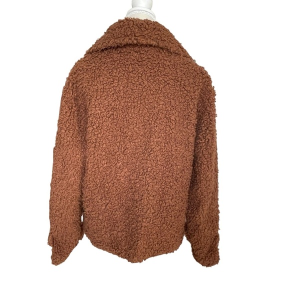 Cliche Women’s Wool Blend Teddy Sherpa Coat Jacket Size M Cocoa Brown Lined - Picture 5 of 9